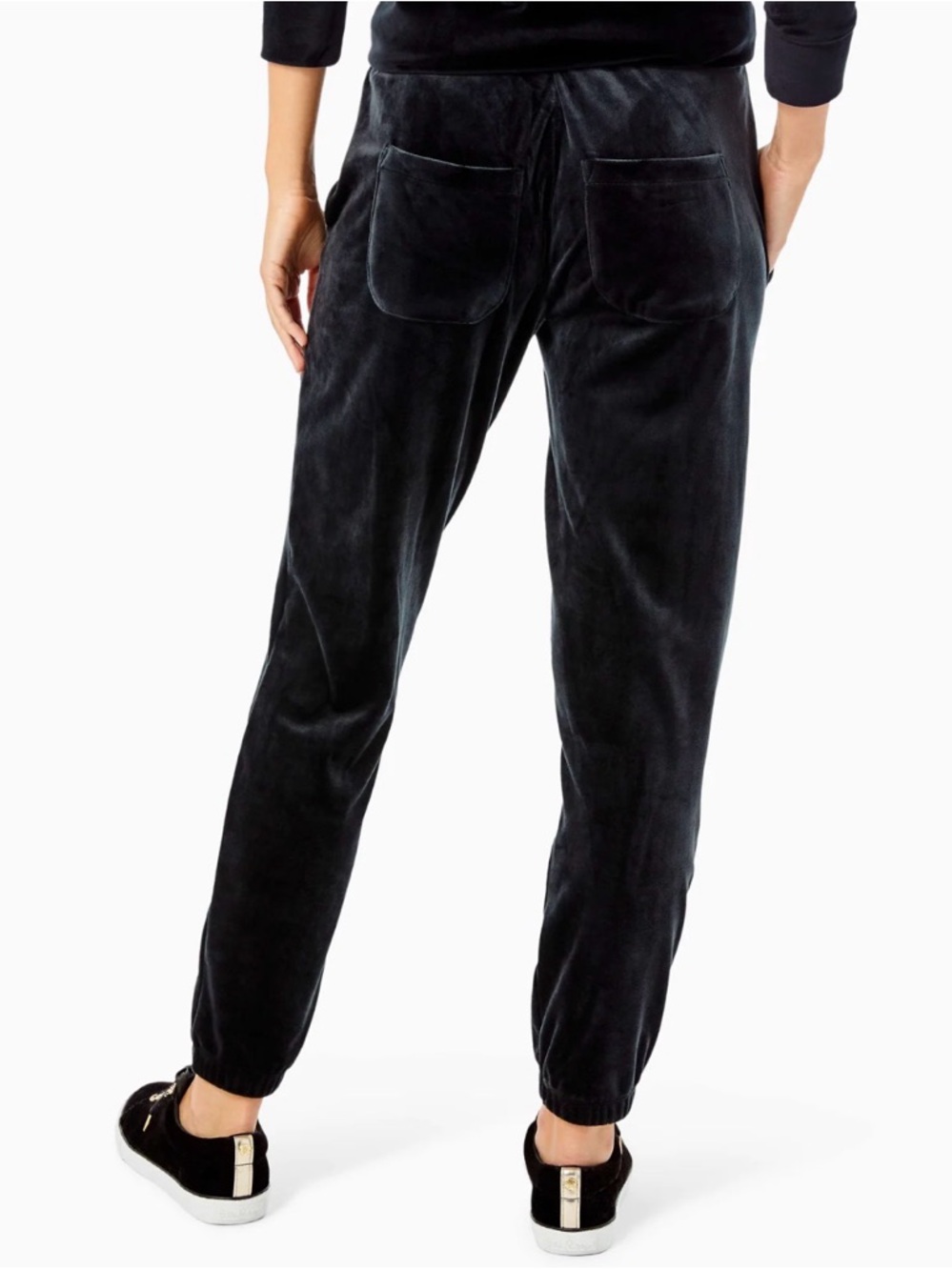 Lilly Pulitzer 28" Mallie Velour Pant - Onyx velvet Pockets M Pull On Relaxed - Picture 3 of 10